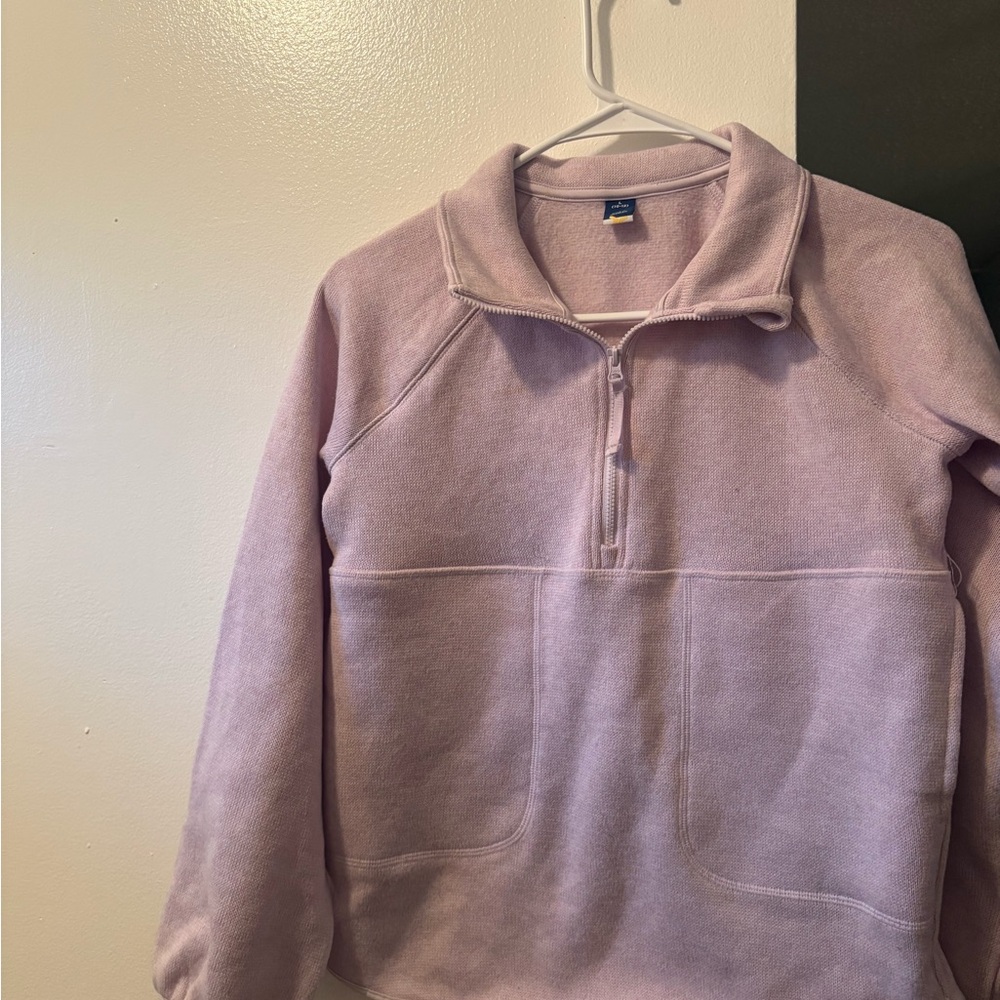 Purple Quarter-Zip Fleece Pullover